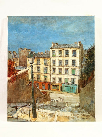 Jean Keime (French) - Montmartre Original Painting Oil On Canvas Signed Framed