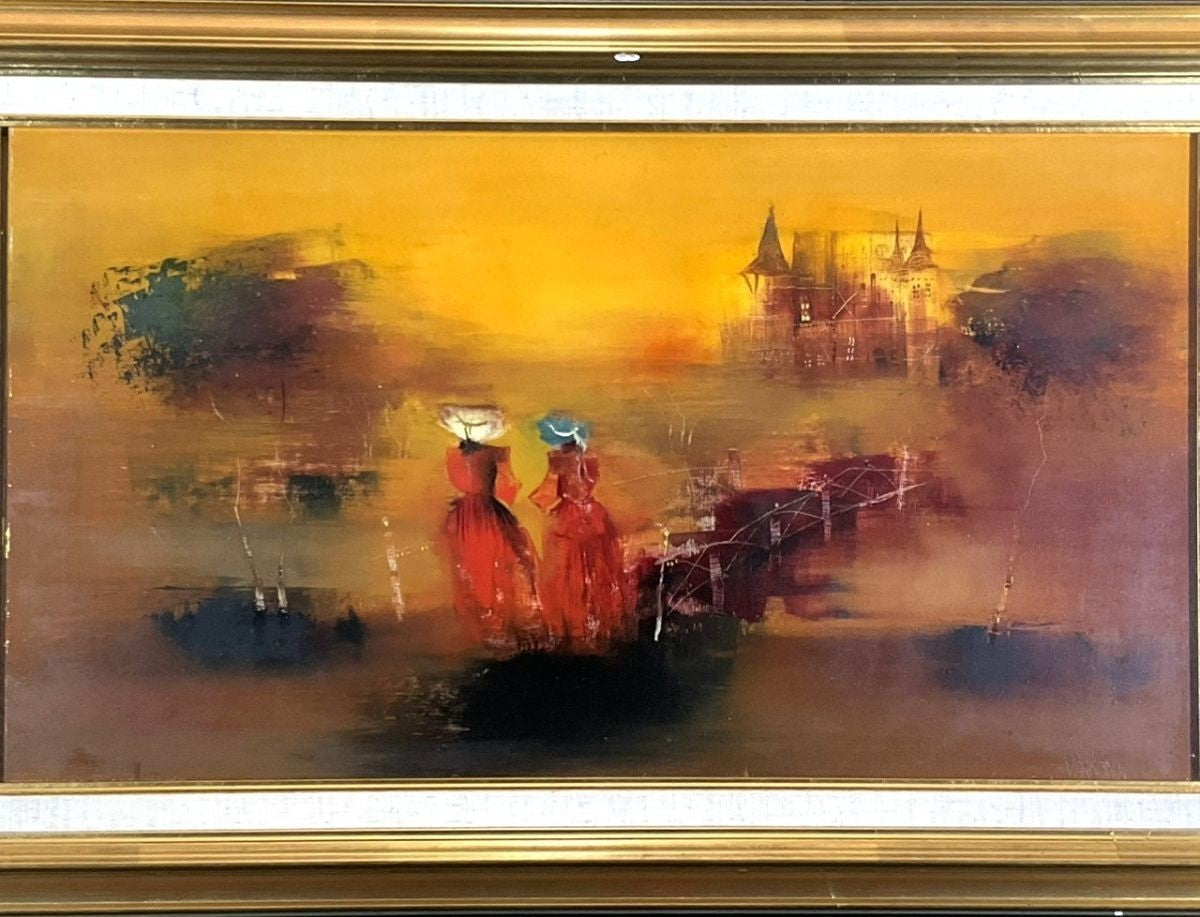 Varkonyi Janos European Oil Painting Women Landscape Impressionist Hungary Art