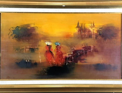 Varkonyi Janos European Oil Painting Women Landscape Impressionist Hungary Art