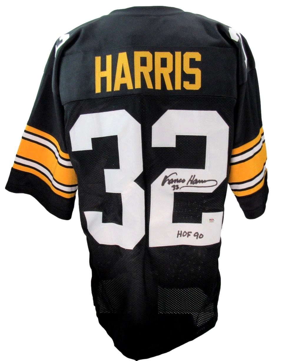 Franco Harris Hof Signed/Inscr Steelers Custom Football Jersey Psa/Dna 197430