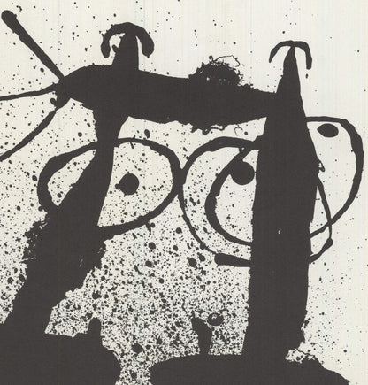 Joan Miro Untitled " Lithograph Surrealism Black & White