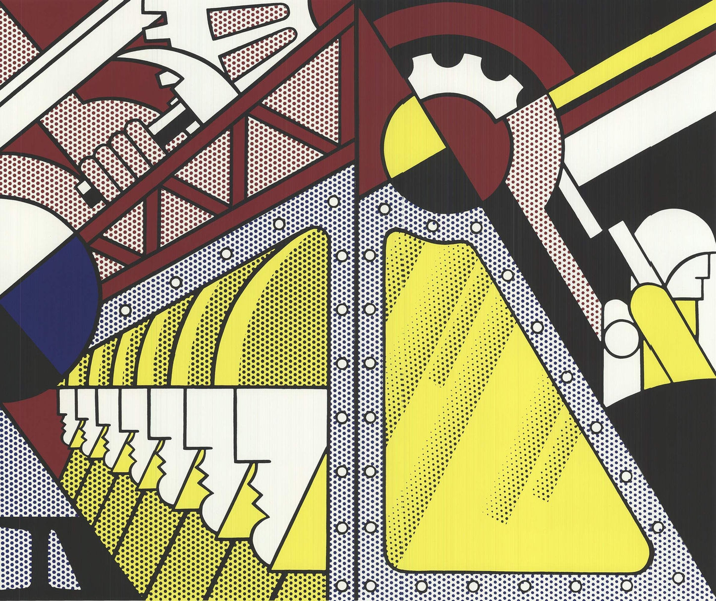 Blu ROY LICHTENSTEIN Study For Preparedness 27.5" x 35.5" Serigraph 1989 Pop Art