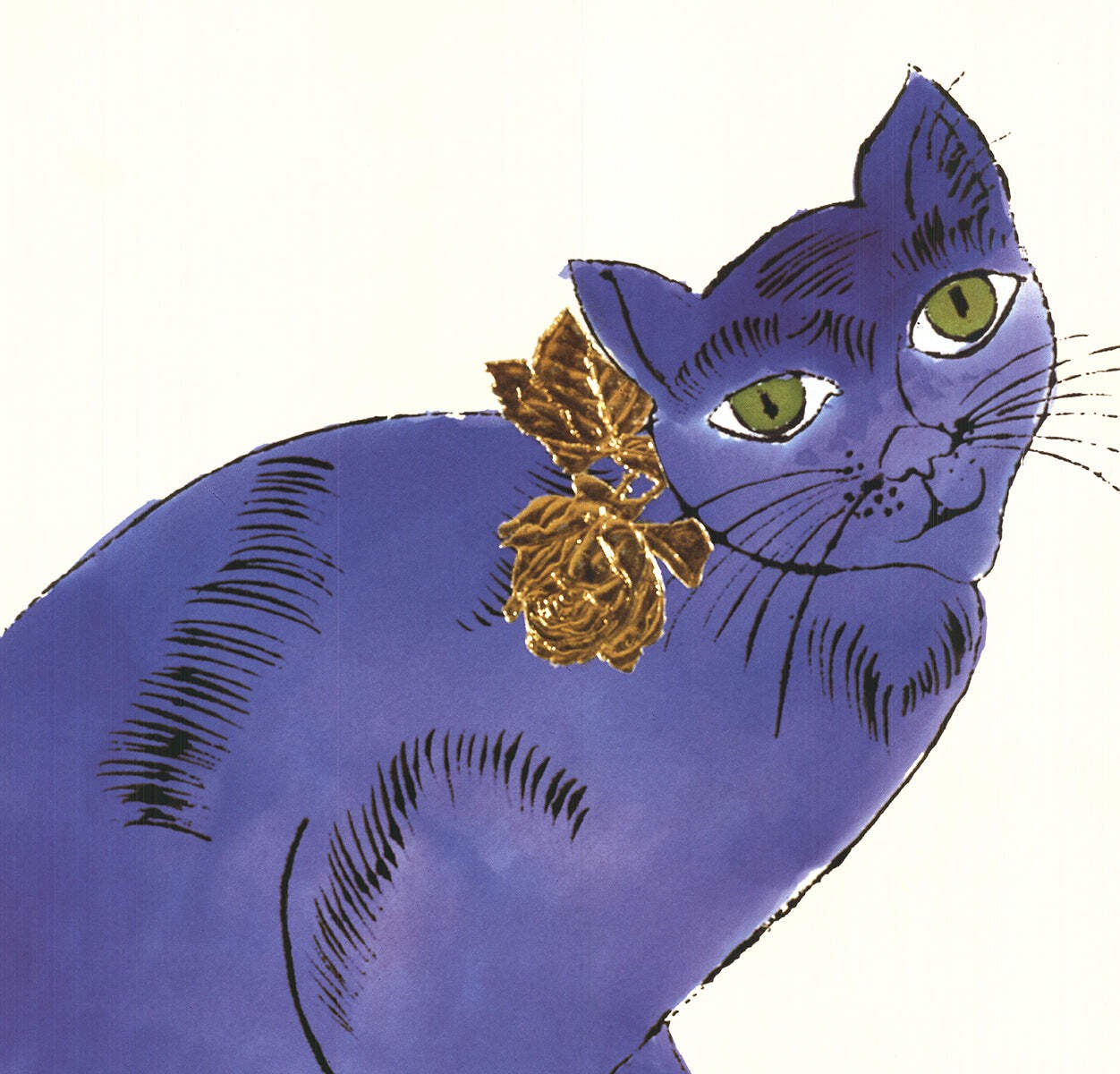 Andy Warhol Cat (Blue) " Poster Pop Art