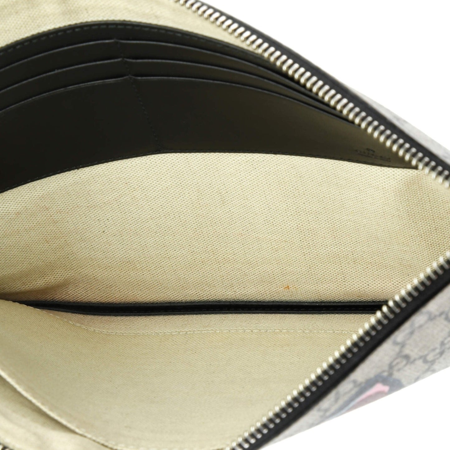 Gucci Zipped Pouch Angry Cat Gg Coated Canvas Large