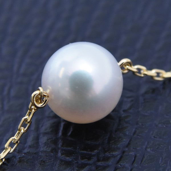 Mikimoto Monkey Motif Diamond And Pearl Necklace 0.40Ct Gold K18