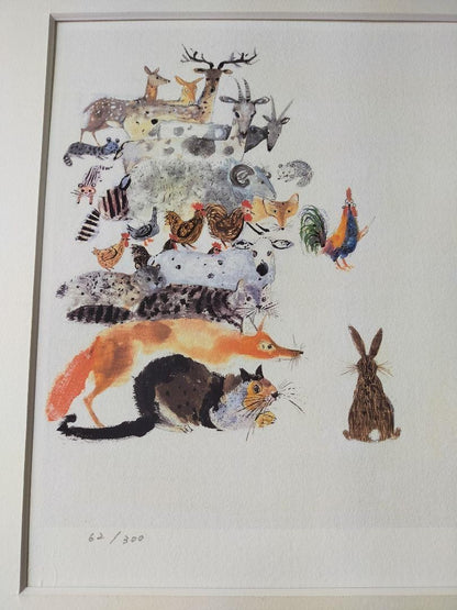 Brian Wildsmith Signed Giclee Print "The Tortoise And The Hare" Childrens Book