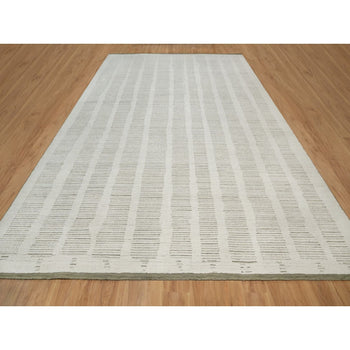 12'X15' Ivory Hand Woven Xl Rug Flat Weave With Pile Undyed Natural Wool