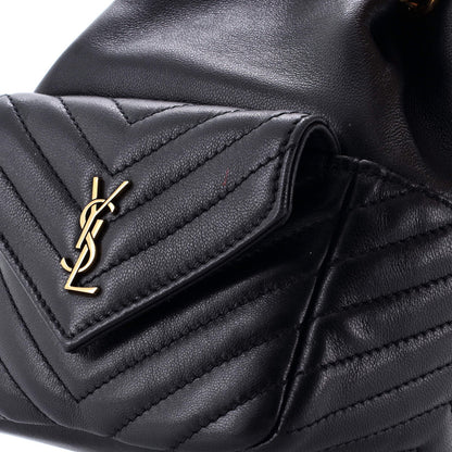 Saint Laurent Joe Bucket Bag Matelasse Chevron Leather Mini