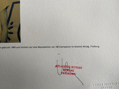 Keith Haring Lithograph Coa Signed Stamped Numbered