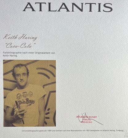 Keith Haring Lithograph Of A Coa Painting Signed Numbered Pencil Pen