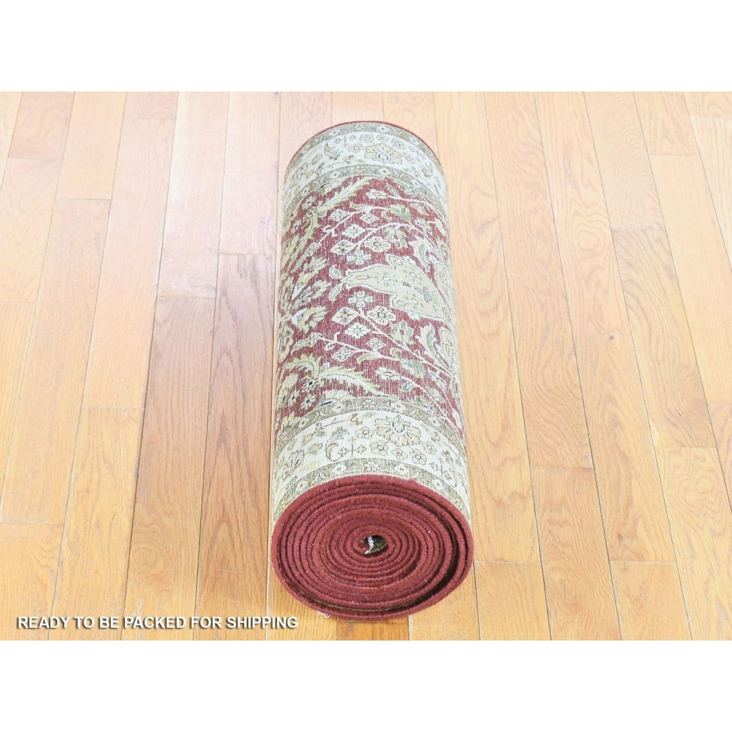 2'6"X17'10" Rust Red Kishoon Revival Wool Hand Knotted Xl Runner Rug