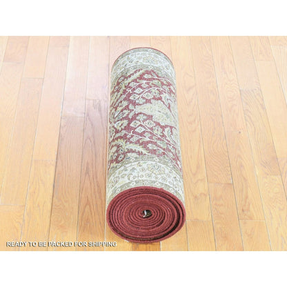 2'6"X17'10" Rust Red Kishoon Revival Wool Hand Knotted Xl Runner Rug