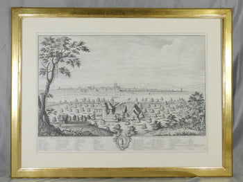 Emanuel Bchel & Johann Martin Weis Etching Print 'View Of Basel', Framed