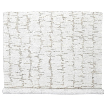 9'10"X13'10" Ivory Flat Weave With Pile Modern Hand Knotted Pure Wool Rug