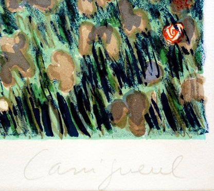 Jean-Pierre Cassigneul "The Riding Lane" Hand Signed Lithograph Ed103/150 Framed