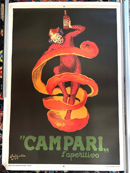 Leonetto Cappiello Campari L'Aperitivo 1950 Rare Size ! Authentic Original 39X55