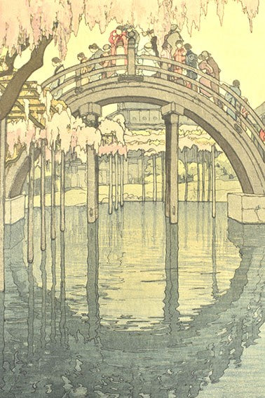 Woodblock Print Kameido Scenes Tokyo by Hiroshi Yoshida 1927