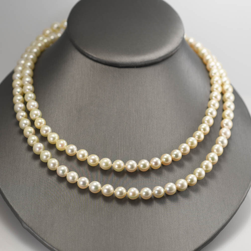 Pearl Necklace, Double Strand, 22-24 Inch