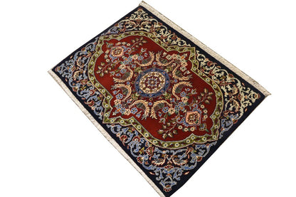 Rug handmade wool birds oriental 2x3 classic home decor carpet