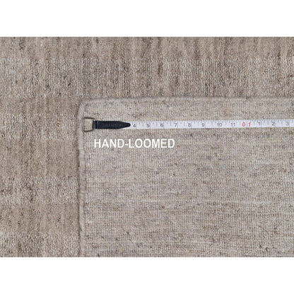 2'7"X10' Brown Natural Wool Salt And Pepper Effect Hand Loomed Runner Rug