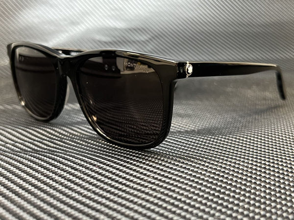 MONT BLANC MB0013S 001 Black Men's Authentic Sunglasses 56 mm