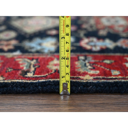 2'9"X11'10" Pastel Black Hand Knotted Karjihooz Design Wool Runner Rug