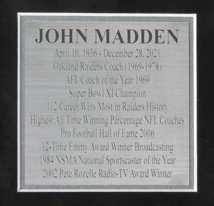 John Madden Hof Raiders Collage 8X10 S Signed 3X5