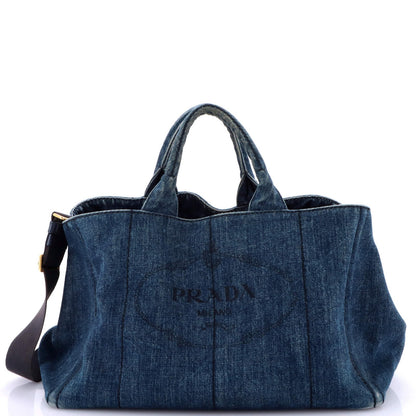 Prada Canapa Tote Denim Large