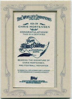 Chris Mortensen 2013 Topps Allen & Ginter Autographed Card #Aga-Cm