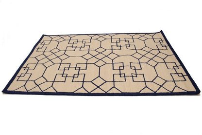 Hand-Tufted Modern Rug Wool Decor 5X8 Cream