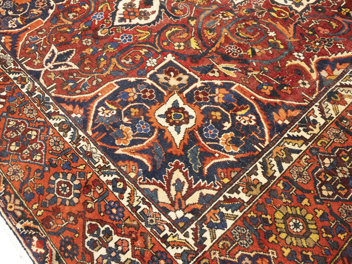 Vintage Red Floral Rug Extra-Large Handmade