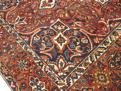 Vintage Red Floral Rug Extra-Large Handmade