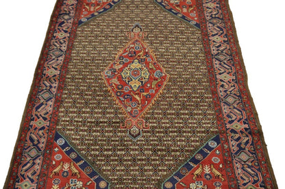 Handmade Vintage Tribal Oriental Rug Geometric