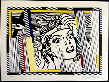 Roy Lichtenstein 'Wonder Woman' Lithograph Signed Numbered Coa