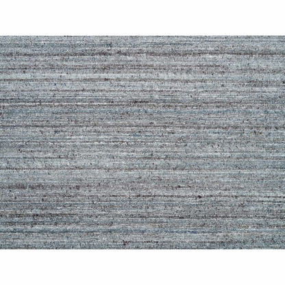 12'X15' Arsenic Gray Modern Striae Design Wool Hand Loomed Oversized Rug