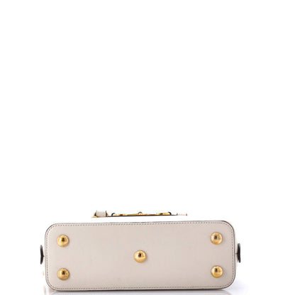 Gucci Horsebit 1955 Top Handle Bag Gg Coated Canvas With Leather Small