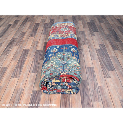 8'10"X12' Tomato Red Afghan Heris Seeripe Bakshaish Design 100% Wool Rug