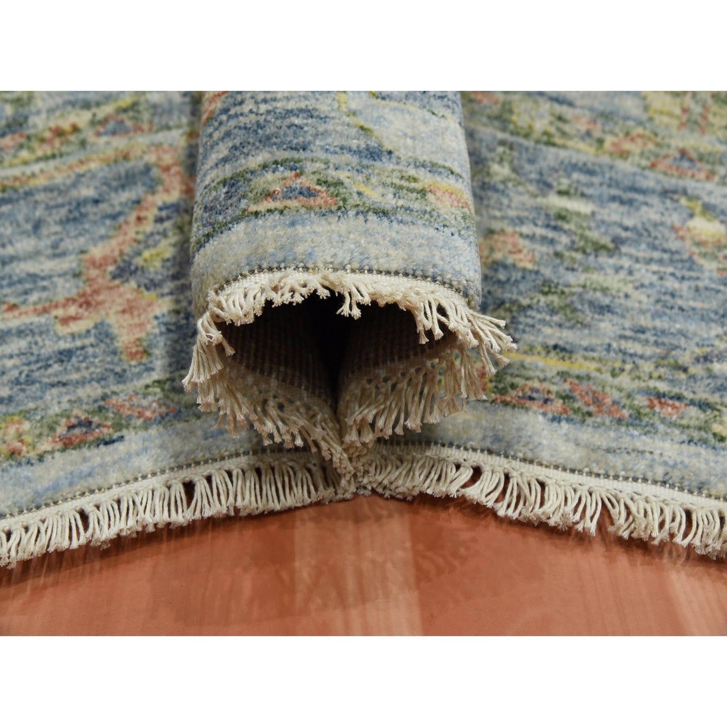 8'X10' Gray Soft Wool Hand Knotted Oushak Salt And Pepper Design Rug