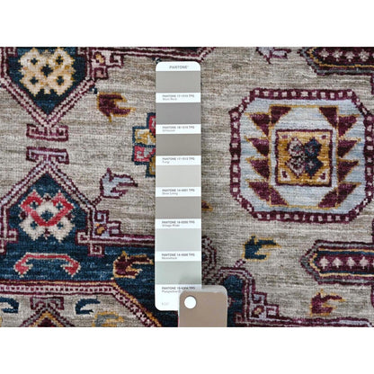 4'1"X5'10" Armenian Design Kazak Super Dense Weave Wool Hand Knotted Rug