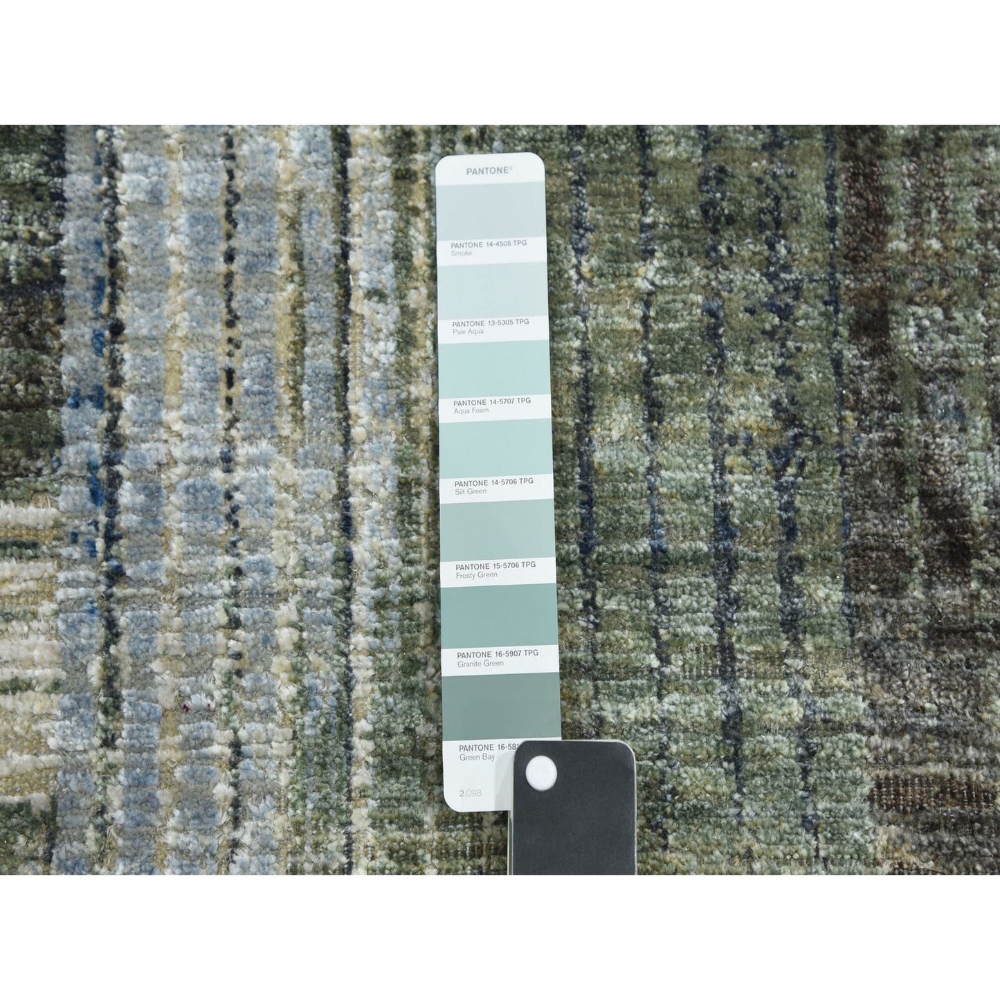 6'X9' The Intertwined Passage Hand Knotted Silk With Textured Wool Rug