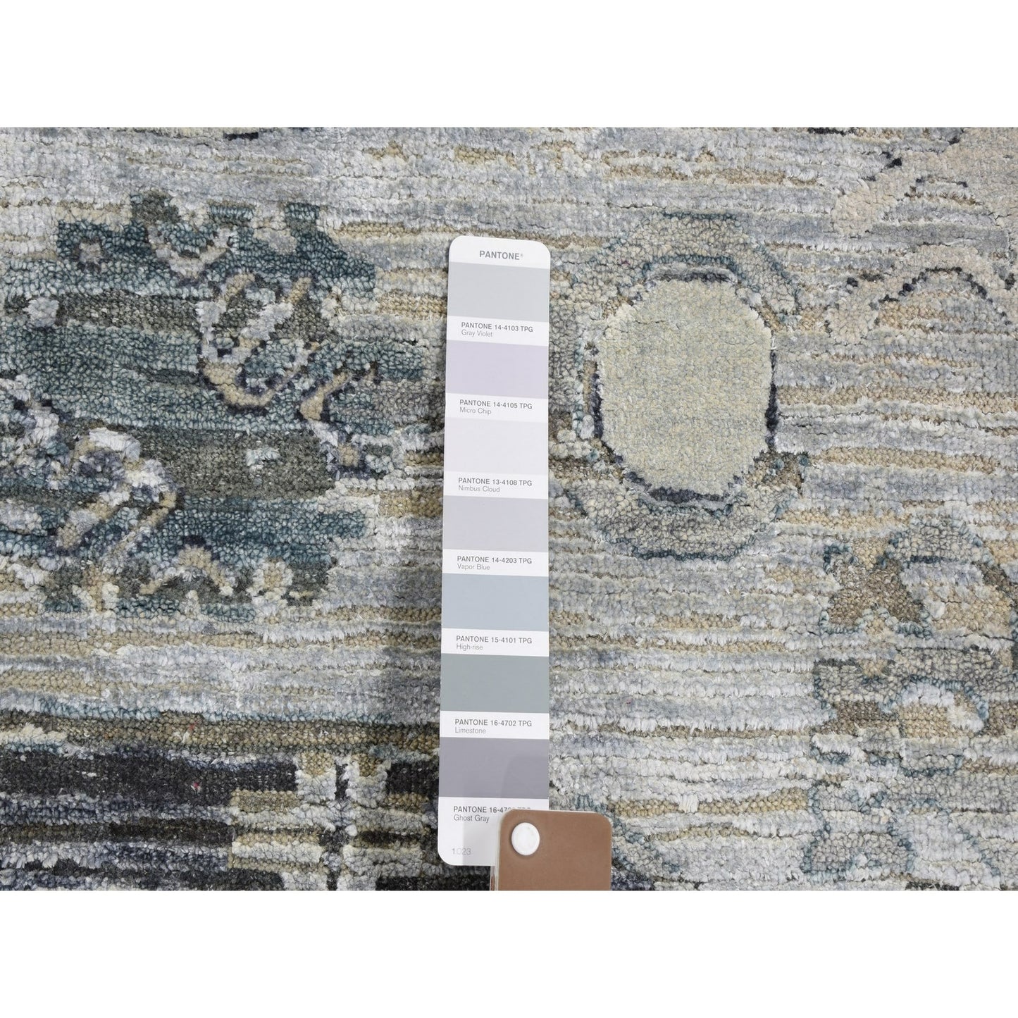 7'9"X9'10" Pure Silk With Textured Wool Khotan Design Hand Knotted Rug
