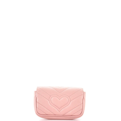 Gucci Gg Marmont Coin Purse On Chain Matelasse Leather