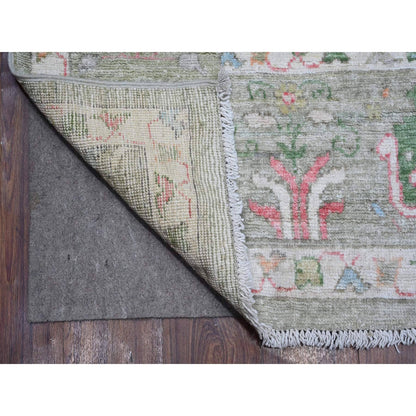 7'8"X9'10" Reseda Gray Afghan Angora Oushak Soft Pile Oriental Rug