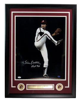 Steve Carlton Hof Signed/Auto 16X20 Photo Philadelphia Phillies Framed Jsa 97398