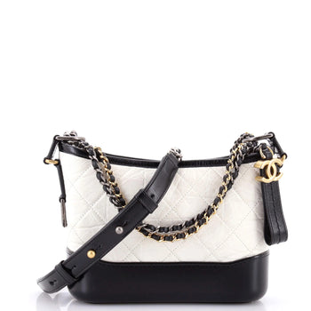 Chanel Bicolor Gabrielle Hobo Quilted Aged Calfskin Small