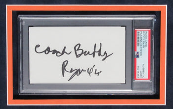 Buddy Ryan Chicago Bears Signed 3X5 Index Card W/Photo Framed Psa/Dna 192115
