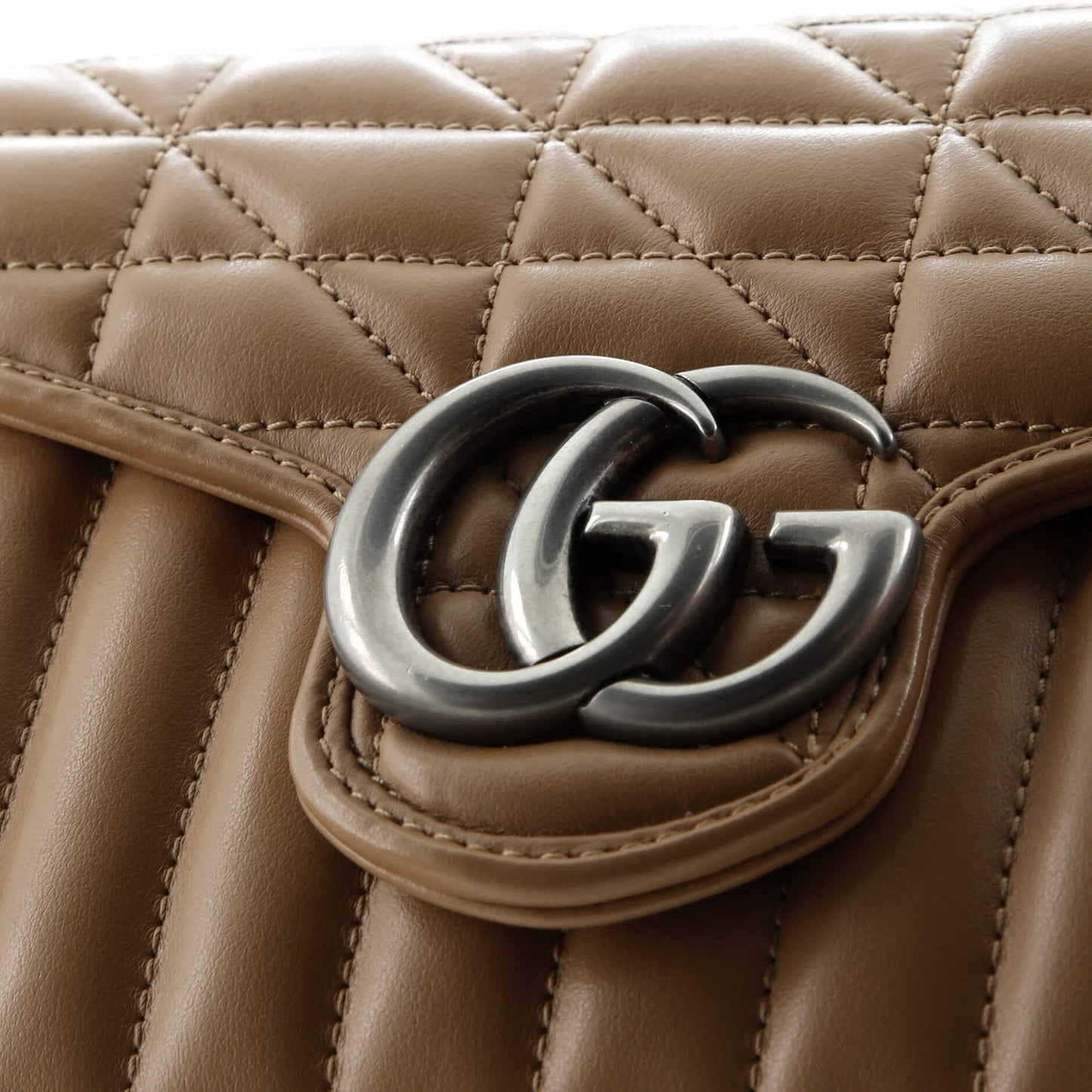 Gucci Gg Marmont Chain Wallet Mixed Matelasse Leather Mini