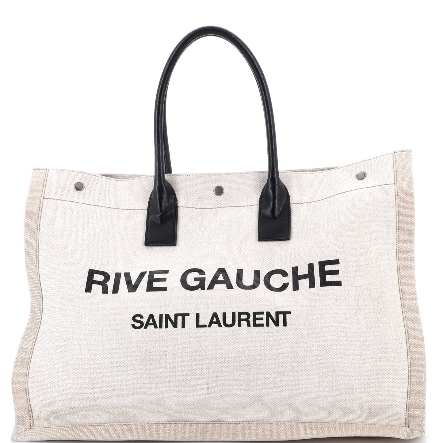 Large Saint Laurent Rive Gauche Shopper Tote Canvas