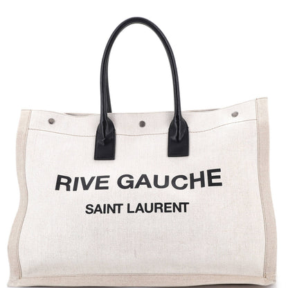 Large Saint Laurent Rive Gauche Shopper Tote Canvas