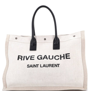 Large Saint Laurent Rive Gauche Shopper Tote Canvas